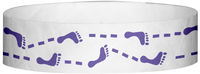 A Tyvek® 3/4" X 10" Foot Prints Purple wristband