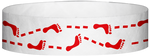 A Tyvek® 3/4" X 10" Foot Prints Red wristband