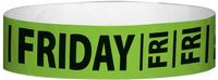 A Tyvek® 3/4" X 10" Friday Neon Lime wristband