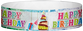 Tyvek® 3/4" x 10" Happy Birthday Cake pattern wristbands