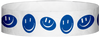 A Tyvek® 3/4" X 10" Happy Face Blue Wristband