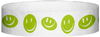 A Tyvek® 3/4" X 10" Happy Face Neon Lime Wristband