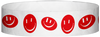 A Tyvek® 3/4" X 10" Happy Face Red Wristband