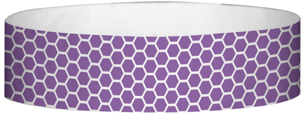 A Tyvek® 3/4" X 10" Honeycomb Purple wristband