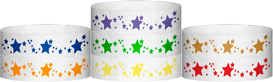 A Tyvek® 3/4" X 10" Stars wristbands