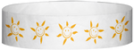 A Tyvek® 3/4" X 10" Sun Face Neon Orange wristband