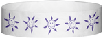 A Tyvek® 3/4" X 10" Sun Face Purple wristband