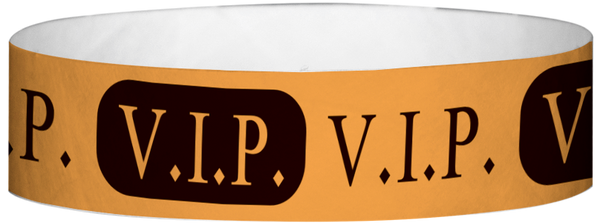 A Tyvek® 3/4" X 10" VIP Neon Orange Wristband
