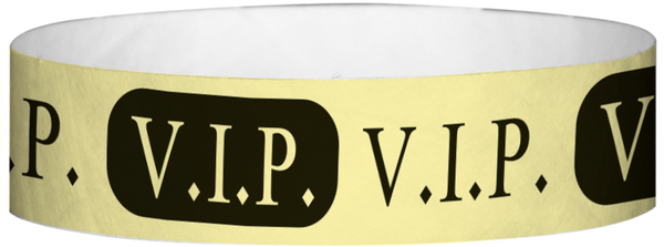 A Tyvek® 3/4" X 10" VIP Yellow Glow Wristband