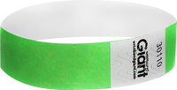 Tyvek® 3/4" x 10" Polka Dot Radiance Neon Lime wristbands