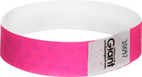 Tyvek® 3/4" x 10" Polka Dot Radiance Neon Pink wristbands