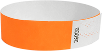 A Tyvek® 3/4" solid Neon Orange wristband