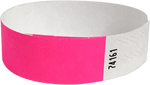 A Tyvek® 3/4" solid Neon Pink wristband