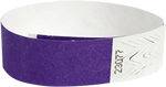 A 3/4" Tyvek® litter free solid Purple wristband