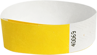 A 3/4" Tyvek® litter free solid Yellow wristband