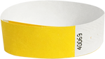 A Tyvek® 3/4" solid Yellow wristband