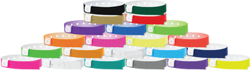 Vinyl 1/2" x 11 1/2" 1-Stub Snapped Wristband Solid wristbands