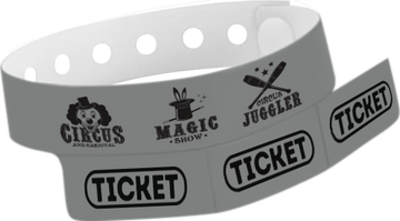 Custom Vinyl 1 1/4" x 9 1/4" 3-Stub One Color Imprint Snapped wristbands