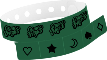 Custom Vinyl 1 1/4" x 9 1/4" 5-Stub One Color Imprint Snapped Wristband