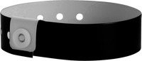A Vinyl 3/4" x 10" L-Shape Snapped Solid Black wristband