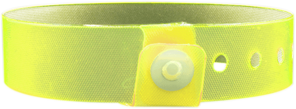 A Vinyl 3/4" x 10" L-Shape Snapped Solid Edge Glow Yellow wristband